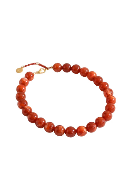 Chunky Red Beaded Necklace