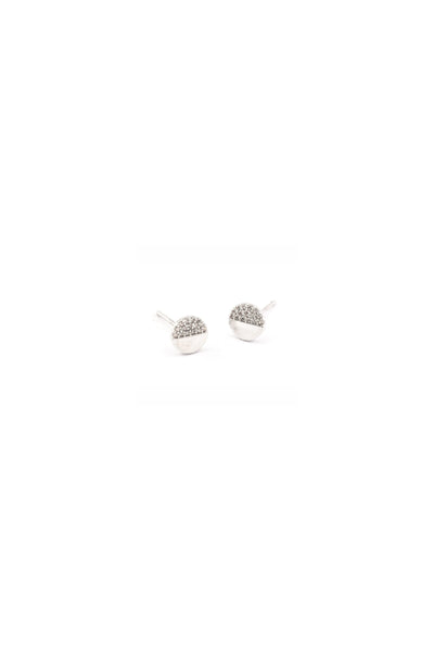 Circle with Pave Studs Silver