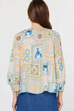Coastal Patchwork Printed Blouse