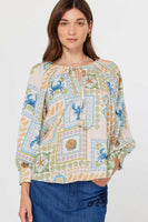 Coastal Patchwork Printed Blouse