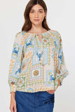 Coastal Patchwork Printed Blouse