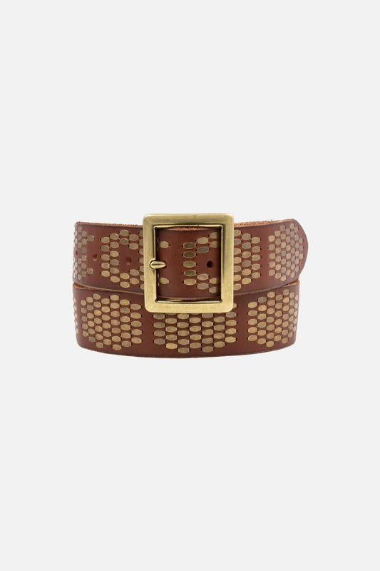 Cognac Gaia Bold Studded Belt