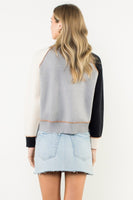 Color Block Cropped Sweater