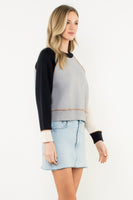 Color Block Cropped Sweater