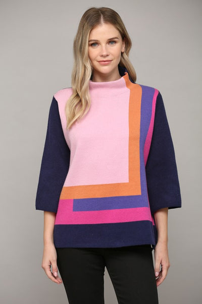 Color Block Stripe Sweater
