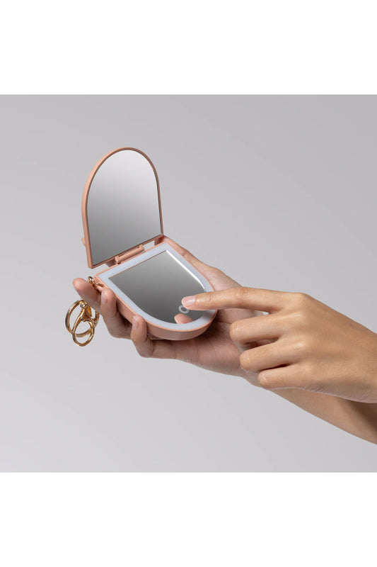 Compact Mirror Keychain Terracotta