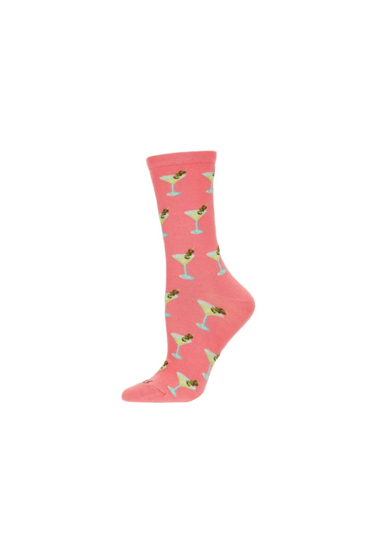 Shaken Not Stirred Sock Confetti Pink