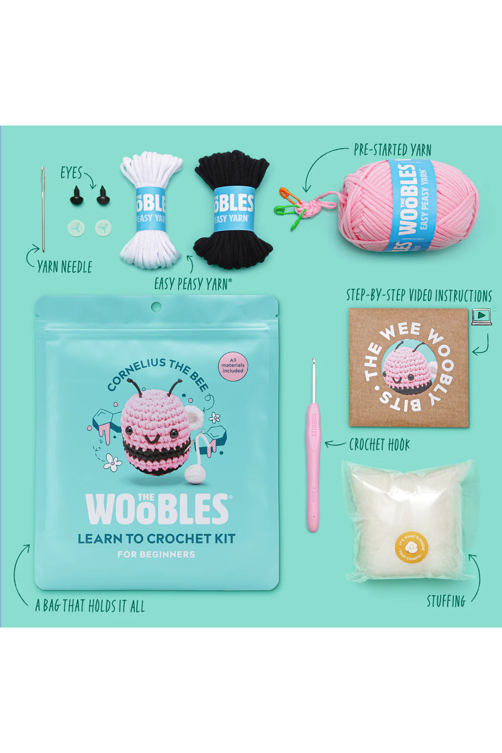 Cornelius the Bee Pink Crochet Kit