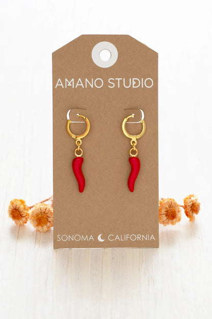 Cornicello Huggie Hoop Earrings