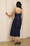 Corset Denim Midi Dress