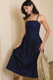 Corset Denim Midi Dress