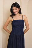 Corset Denim Midi Dress