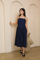 Corset Denim Midi Dress