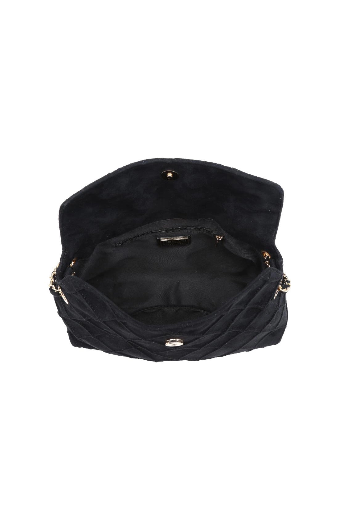 Crew Faux Suede Quilted Hobo Black