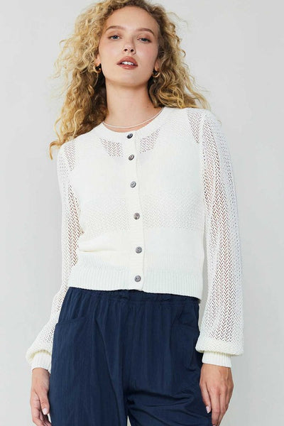 Cropped Open Knit Cardigan