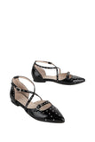 Crowd Studded Criss Cross Flat