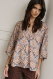 Damask Print Blouse