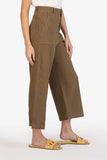 Dark Olive Topaz Linen Wide Leg