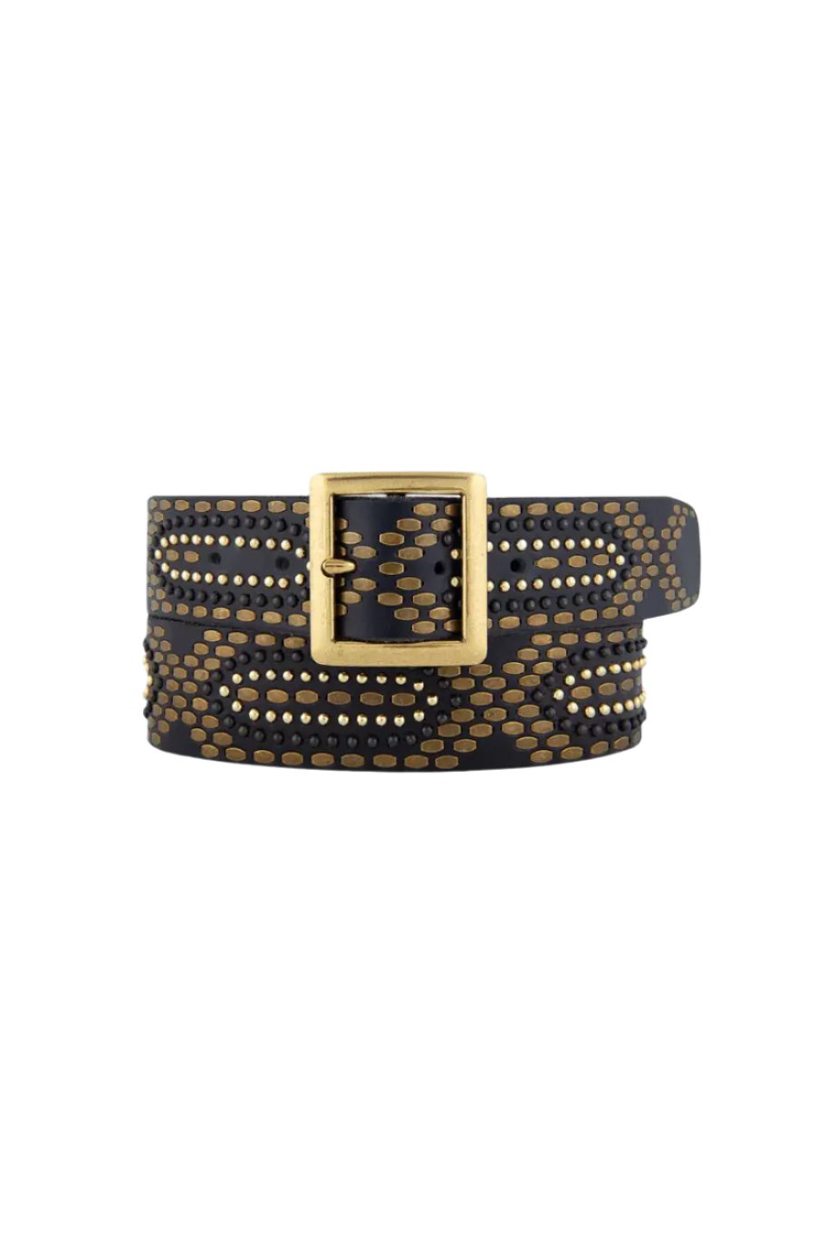 Daya Studded Leather Belt Black
