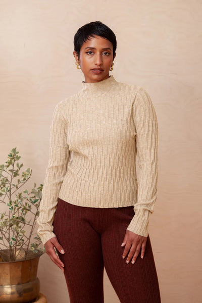 Daza Geo Mock Neck Sweater