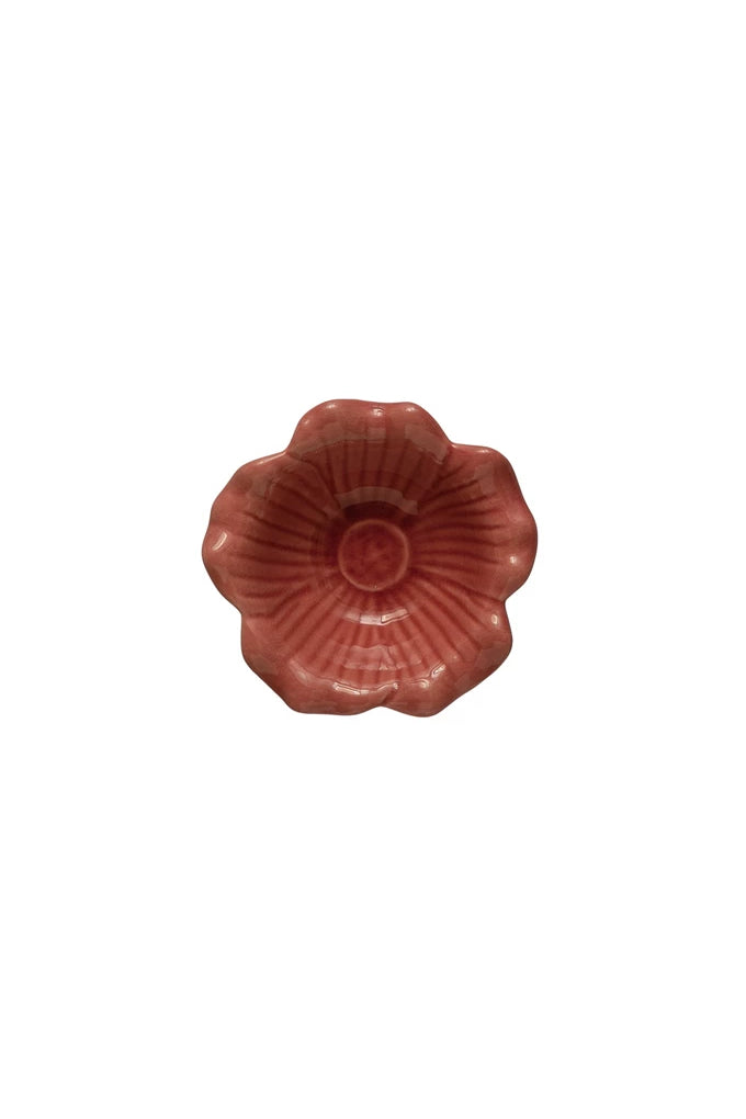 Debossed Stoneware Flower Bowl