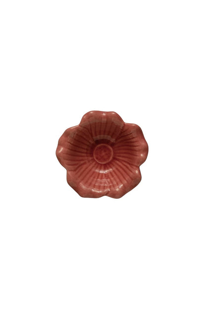 Debossed Stoneware Flower Bowl