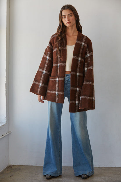 Delavan Plaid Cardigan