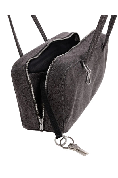 Denim Bowler Bag Washed Black Denim