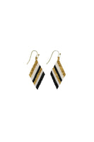 Black Diagonal Stripes Diamond Earrings