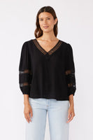 Diamond Lace Trim Blouse