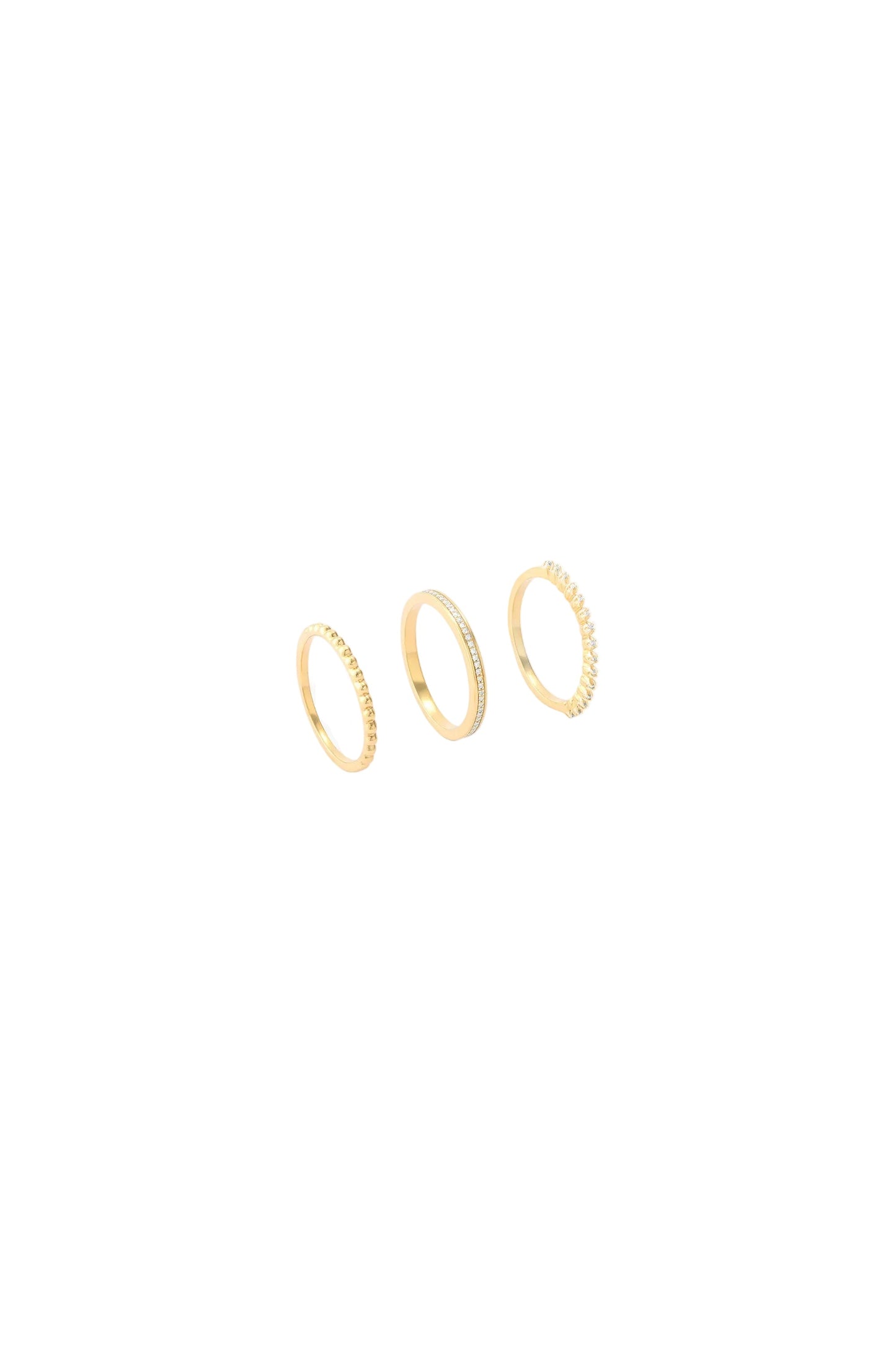 Diamonds and Bubbles of Gold Stackable Ring