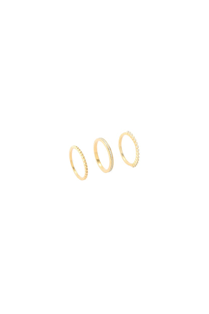 Diamonds and Bubbles of Gold Stackable Ring