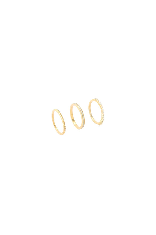 Diamonds and Bubbles of Gold Stackable Ring