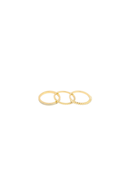 Diamonds and Bubbles of Gold Stackable Ring