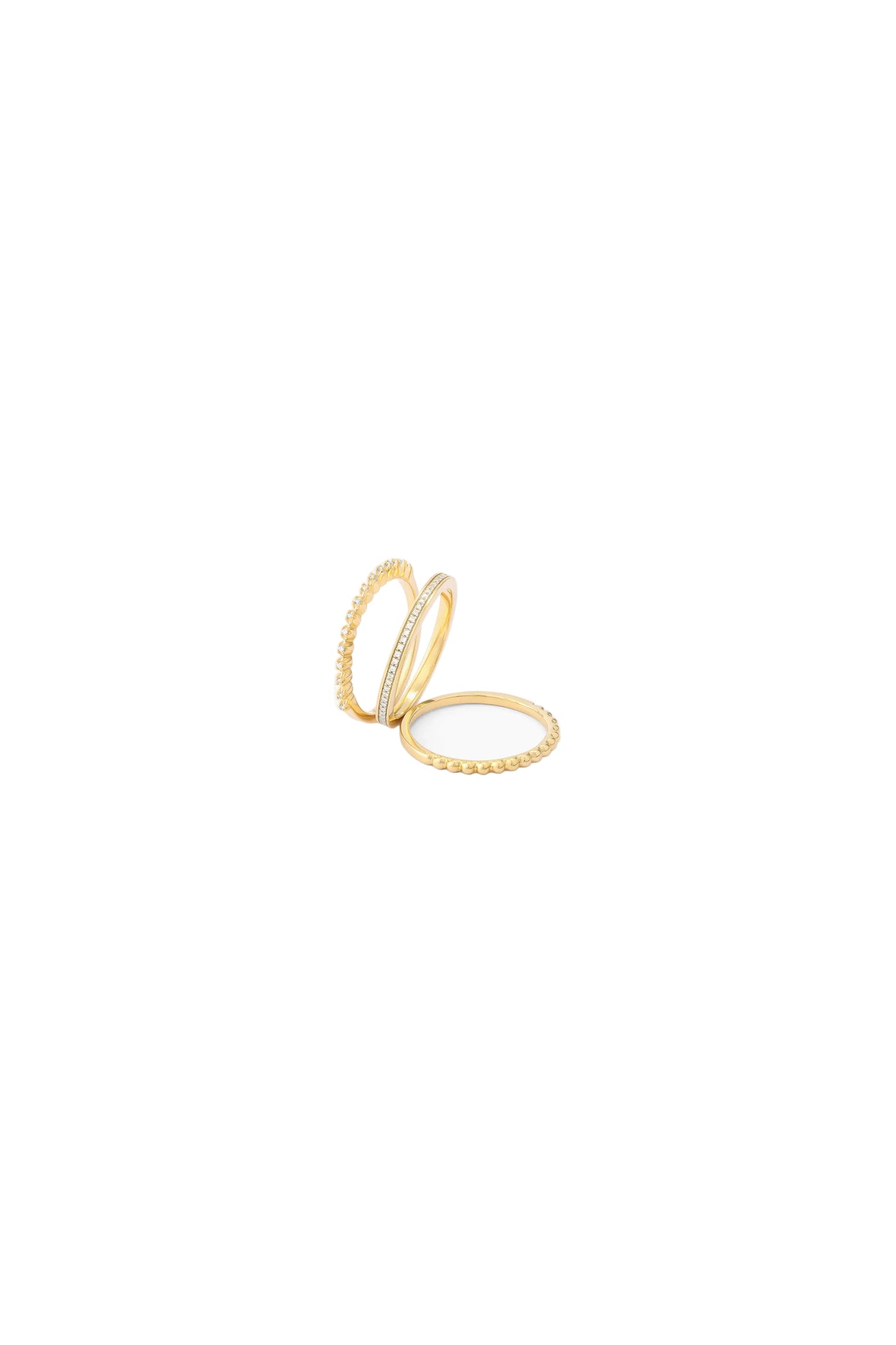 Diamonds and Bubbles of Gold Stackable Ring