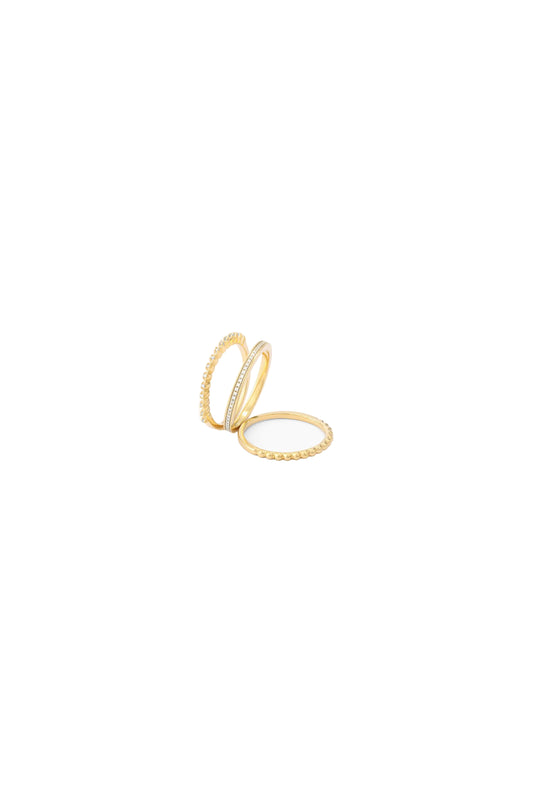 Diamonds and Bubbles of Gold Stackable Ring
