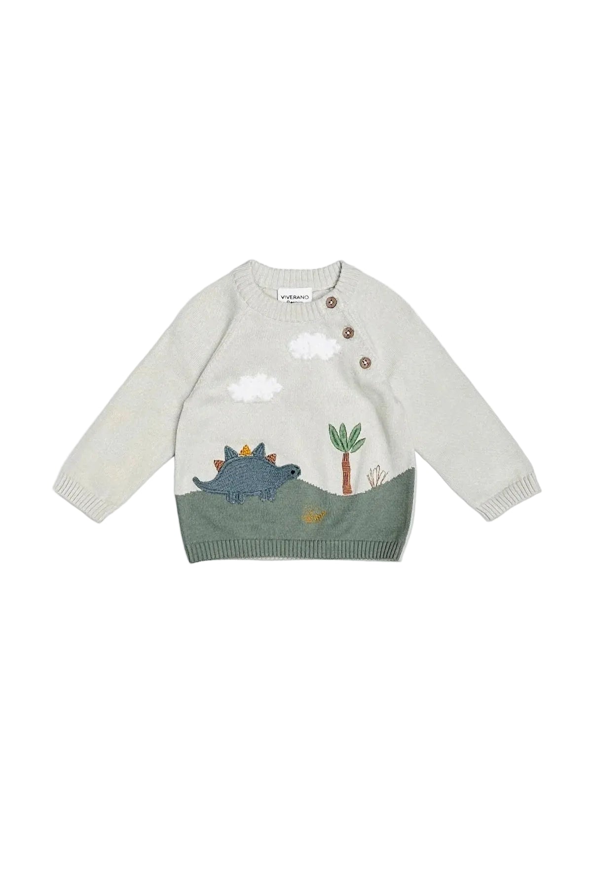 Dino Applique Baby Sweater