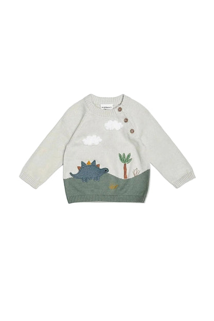 Dino Applique Baby Sweater