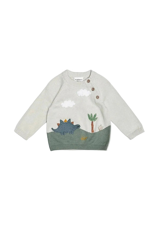 Dino Applique Baby Sweater