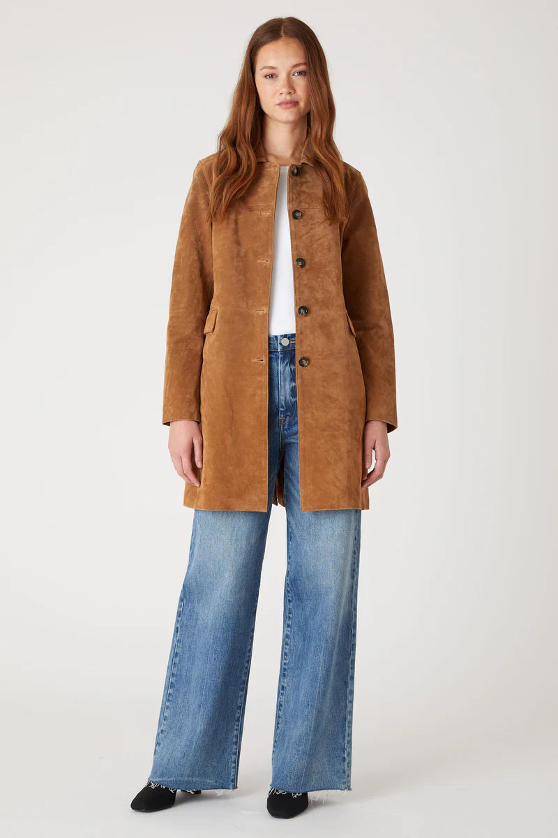 Dirt Bike Suede Trench Coat
