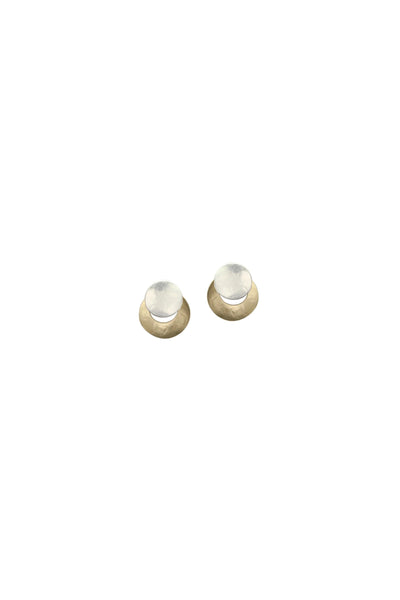 Disc Over Crescent Post Earring