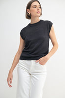 Cap Sleeve Sweater Charcoal