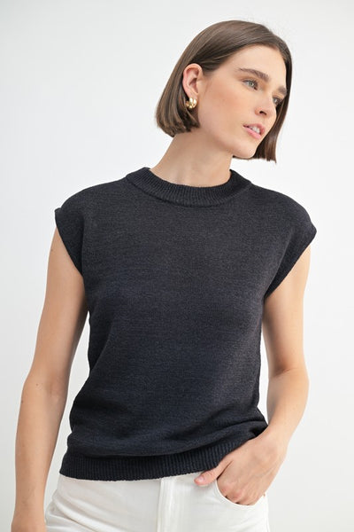 Cap Sleeve Sweater Charcoal