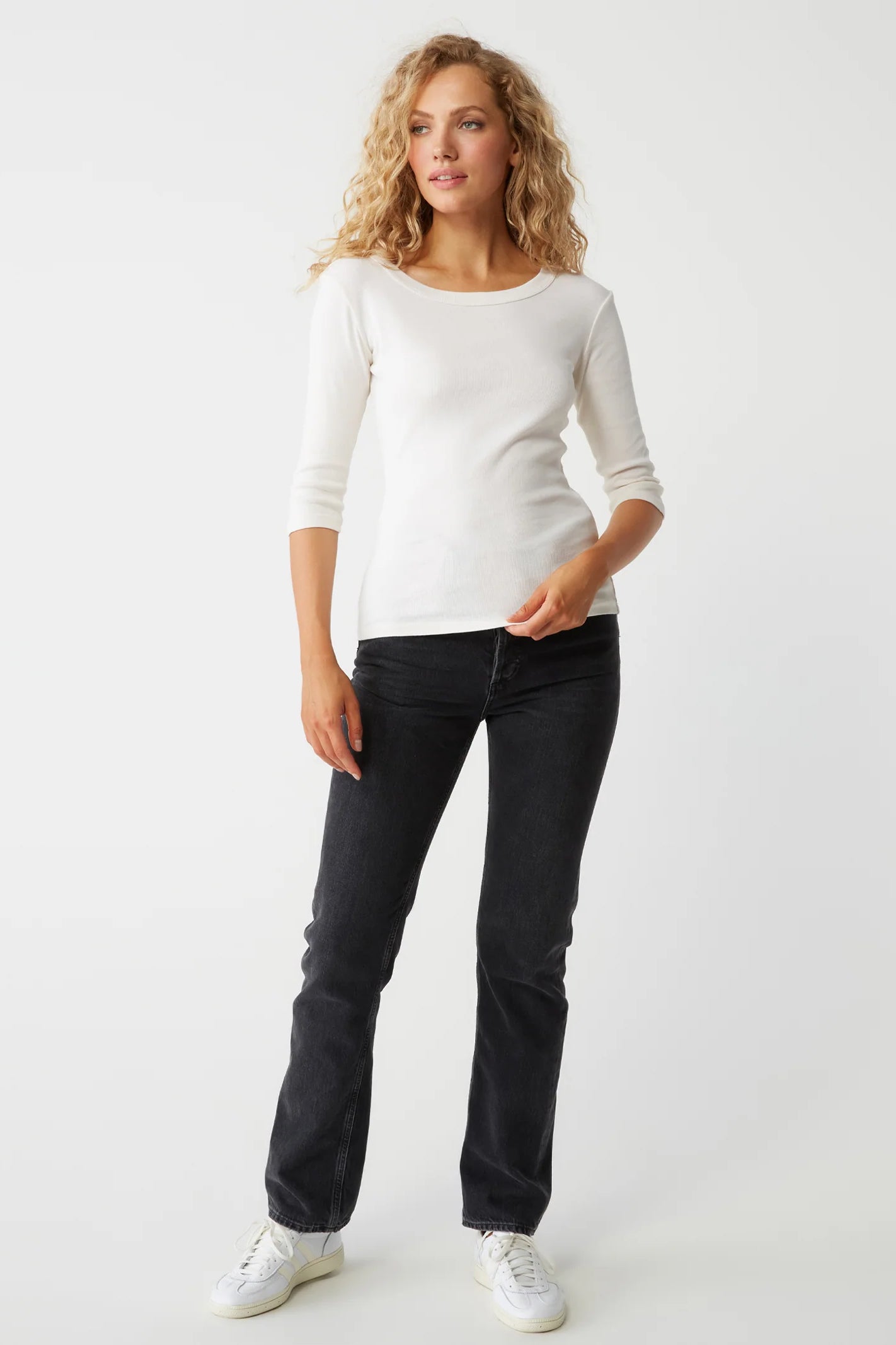 Dot 3/4 Sleeve Tee Chalk