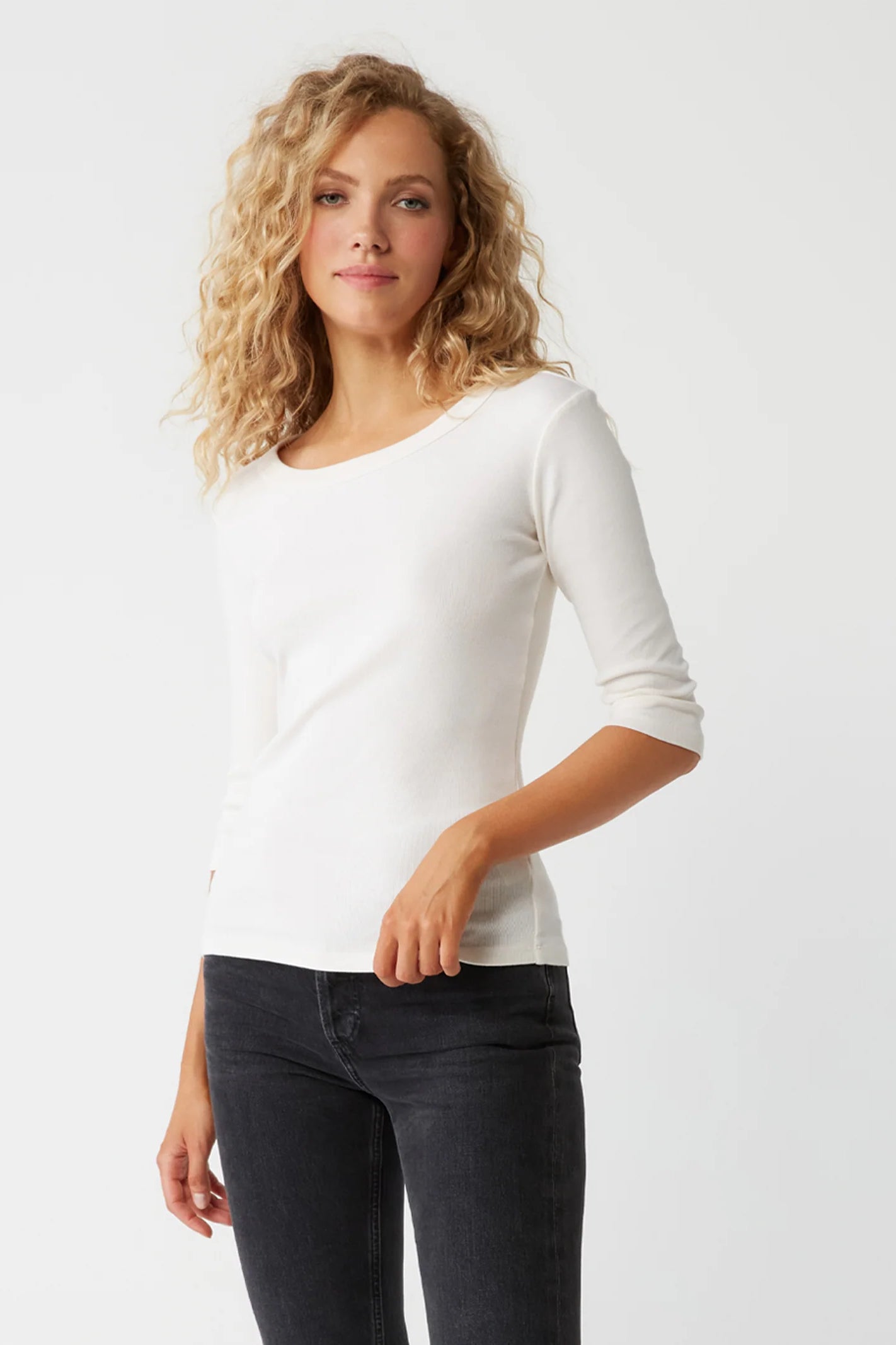 Dot 3/4 Sleeve Tee Chalk