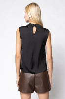 Draped Sleeveless Top Black