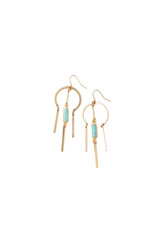 Dream Stone Earring Turquoise/Gold