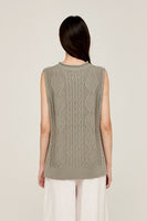 Dusty Sage Cable Knit Sweater Vest