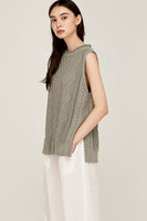 Dusty Sage Cable Knit Sweater Vest