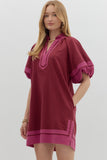 Contrast Color Border Dress
